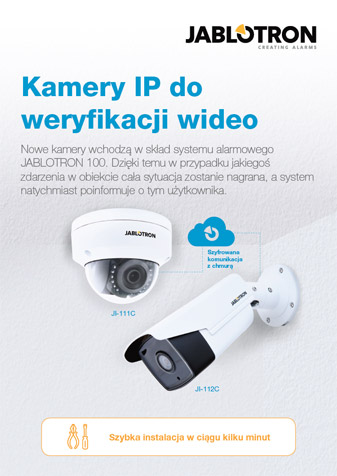 Ulotka dla instalatora - kamery IP do weryfikacji wideo w systemie JA-100