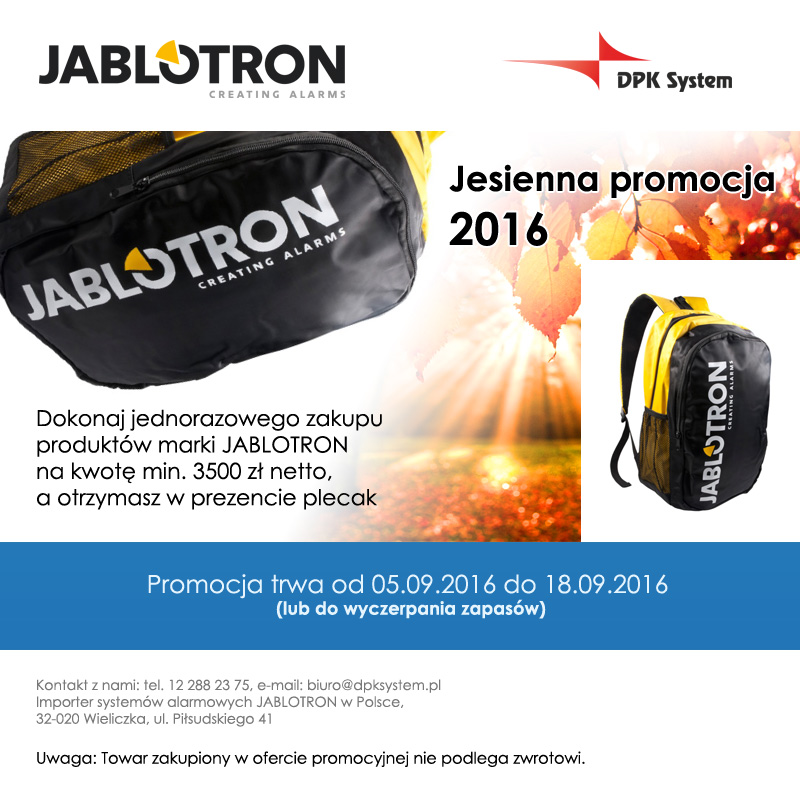 Promocja JABLOTRON jesień 2016